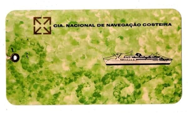 | Casa do Colecionador Etiqueta de Mala / Bagagem - Companhia Nacional de Navegação Costeira Anos 60 - Cisnes Brancos