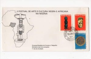 Filatelia - FDC - 1 Dia de Circulação - II Festival de Arte e Cultura Negra e Africana na Nigéria - 1977