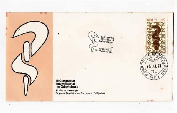 | Casa do Colecionador Filatelia - FDC - 1 Dia de Circulação - III Congresso Internacional de Odontologia - 1977