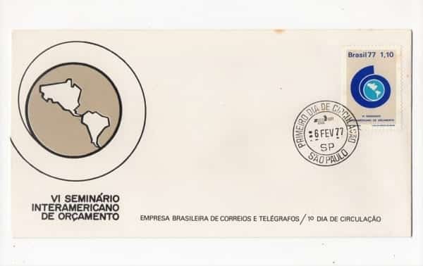 | Casa do Colecionador Filatelia - FDC - 1 Dia de Circulação - VI Seminário Interamericano de Orçamento - 1977