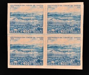 Filatelia - Prova - Centenario da Cidade de Santos - Cor Definitiva - 1939