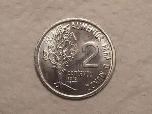 Flor de Cunho) Moeda de 2 Centavos - 1977 - Data Escassa / Soja - FAO / Cod. 780