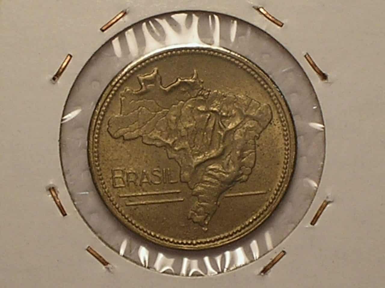 | Casa do Colecionador Flor de Cunho Total) Moeda de 2 Cruzeiros - 1955 - Mapa do Brasil / Cod. 780