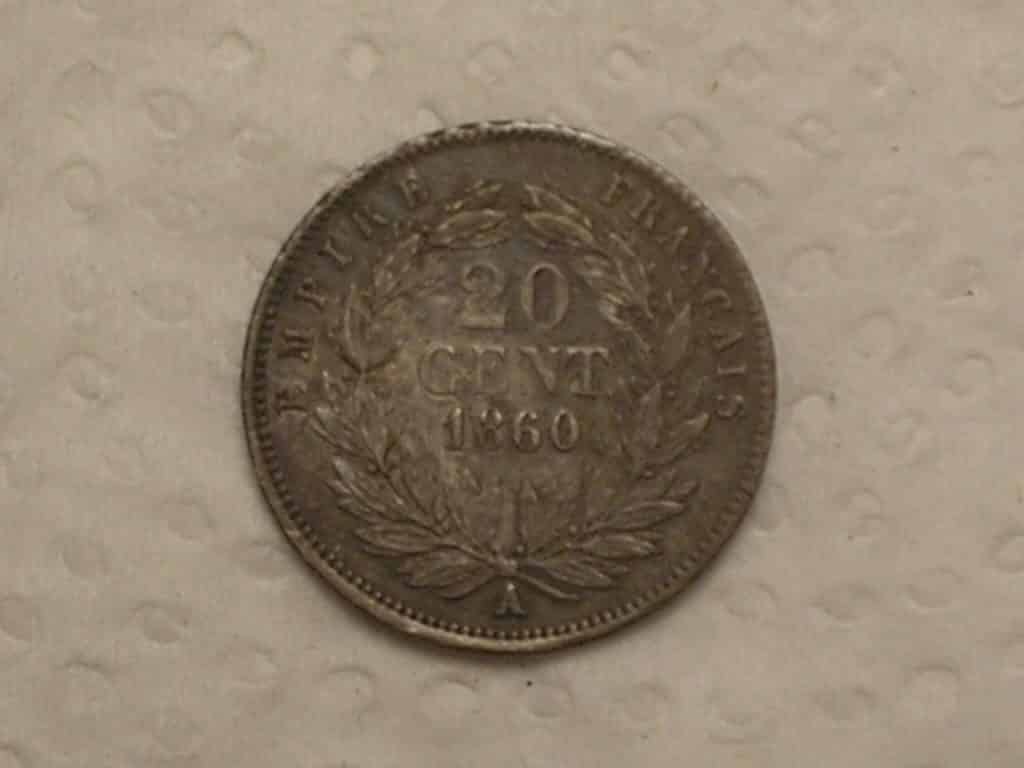 | Casa do Colecionador França) 20 Centimes - 1860-a / Napoleon III Imperador / Soberba / Escassa / Prata / box2