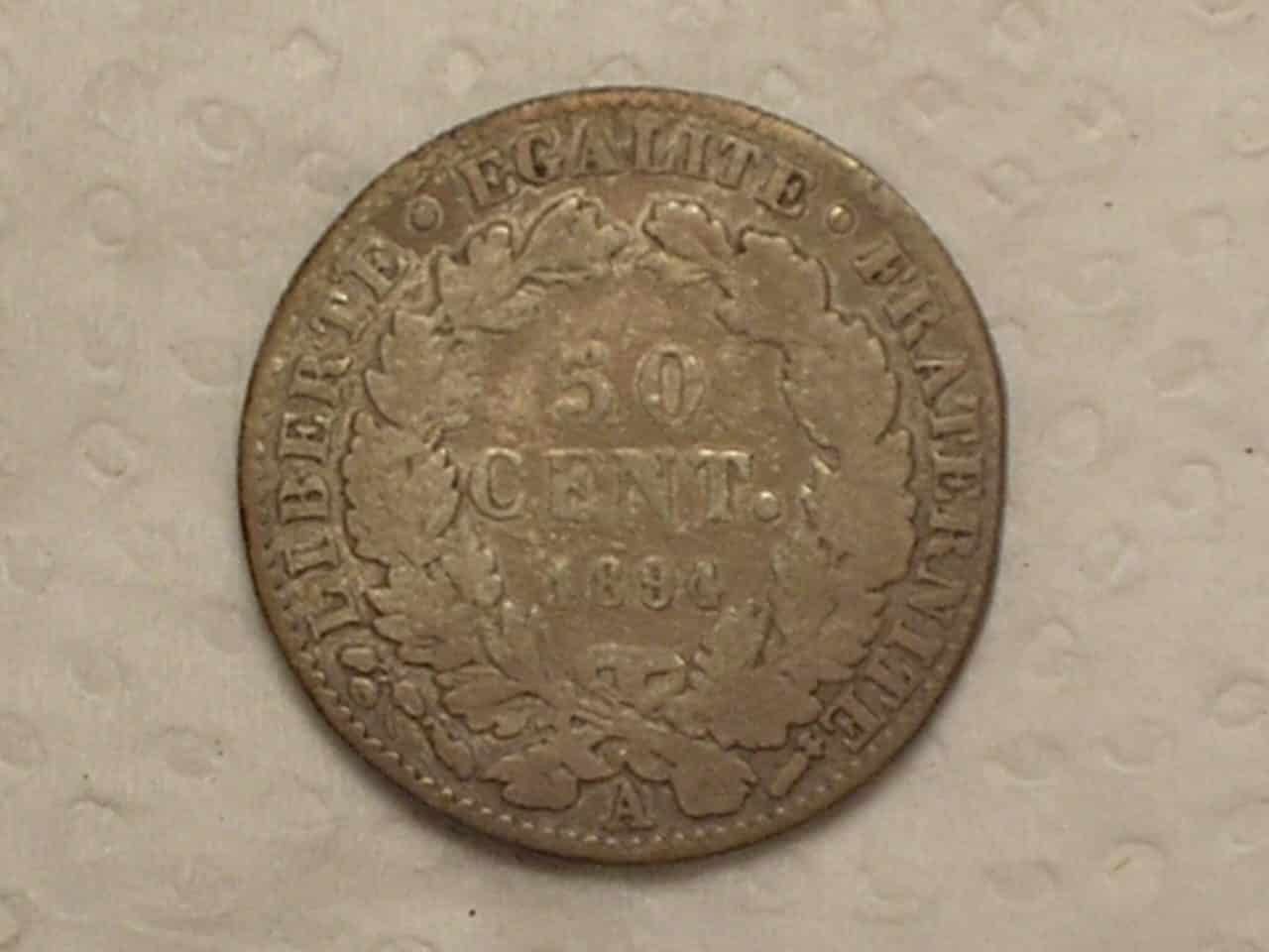 | Casa do Colecionador França) 50 Centimes - 1894-a / Third republic / Prata / box2