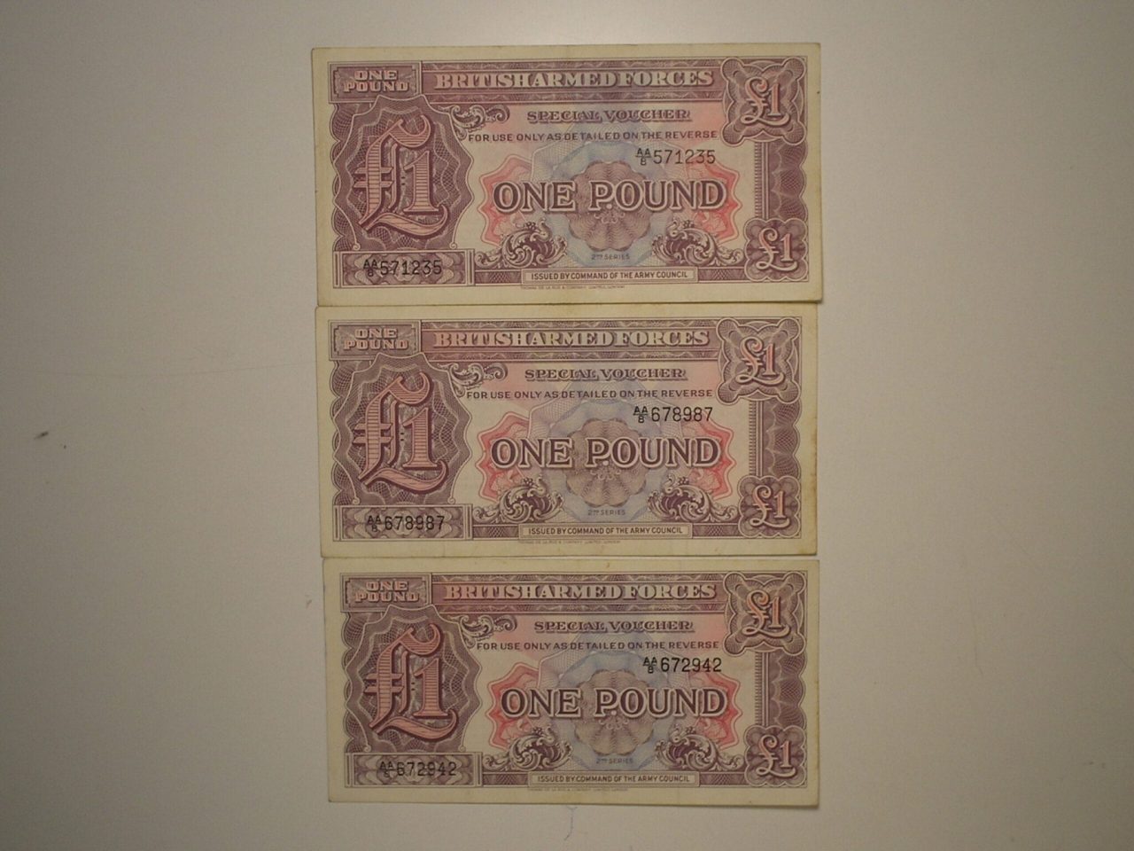 | Casa do Colecionador Great Britain) 1 Pound - 1950 / Cédulas de guerra das forças armadas Britânicas / Mbc / ce02