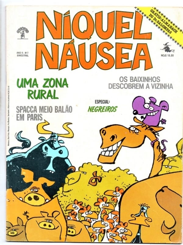 | Casa do Colecionador Hq Gibi Niquel Nausea - Ano II Nº 7 - Palhaço Editorial - 1989 - Formatão