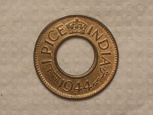 India ) 1 Pice - 1944 / Escassa / Bronze / Bela peça / cod. 240