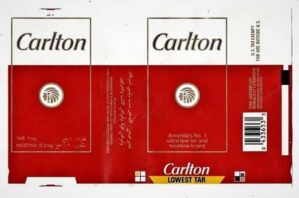 Maço Carteira Embalagem Cigarro Carlton Lowest Tar- USA