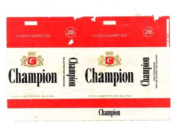| Casa do Colecionador Maço Carteira Embalagem Cigarro Champion For Export