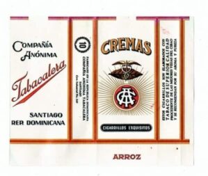 Maço Carteira Embalagem Cigarro Cremas - Republica Dominicana
