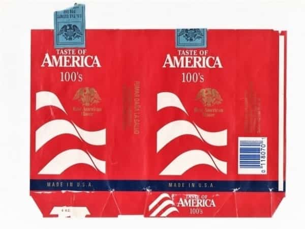 | Casa do Colecionador Maço Carteira Embalagem Cigarro Taste Of America 100´s - Usa