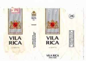 Maço Carteira Embalagem Cigarro Vila Rica - Paraguai