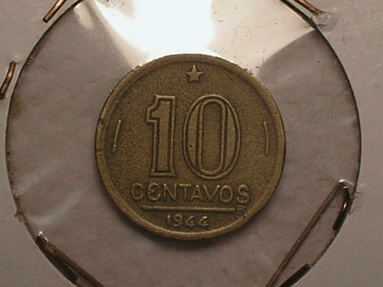 | Casa do Colecionador Moeda de 10 Centavos - 1944 - Sem sigla / Getúlio / Escassa / Cod. 780