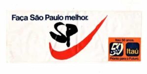 Plastico Adesivo - Banco Itau 50 Anos - Faça São Paulo Melhor - 1995