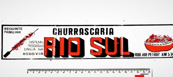 | Casa do Colecionador Plastico Adesivo - Churrascaria Rio Sul - Rodovia Rio Petropolis ( RJ ) - Anos 70