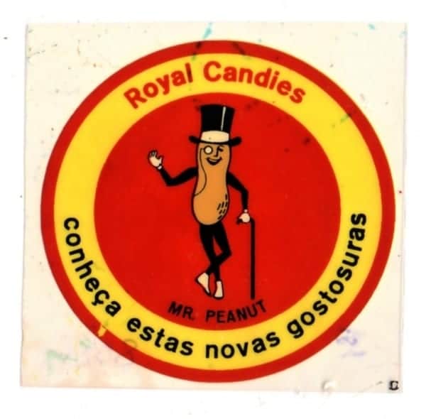 | Casa do Colecionador Plastico Adesivo - Mr. Peanut - Royal Candies - Conheça estas novas gostosuras - Anos 60