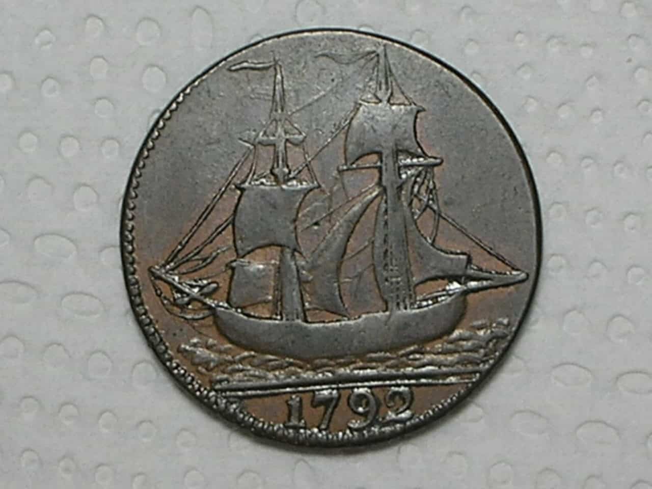 | Casa do Colecionador Raríssimo token da Inglaterra de John Wilkison Iron Master de 1792 / 10,90 g. em Cobre com 29 mm / muito procurada - Rara / Cod. 260