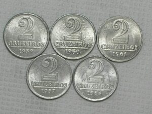 Serie completa 2 Cruzeiros de 1957 a 1961 / (1957 é escassa) / Cod. 180.5