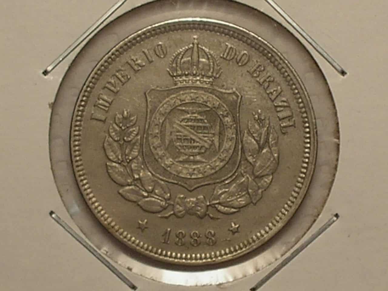 | Casa do Colecionador Soberba) 100 Réis - 1888 / Níquel do Império / *Raro no Estado / Cod. 870.1