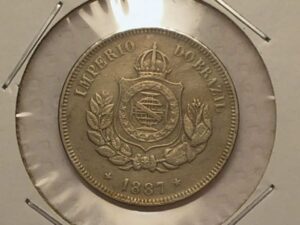Soberba) 50 Réis - 1887 / Fundo Linhado - Império / Cod. 870.3