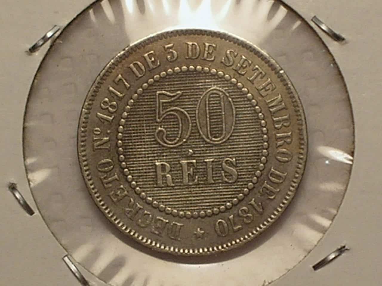 | Casa do Colecionador Soberba) 50 Réis - 1887 / Fundo Linhado - Império / Cod. 870.4