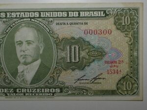 10 Cruzeiros C- 079 / Numeração bonita 0003000 / Flor de Estampa