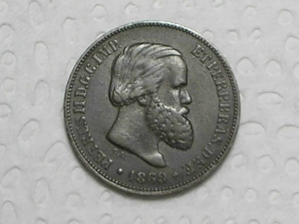 | Casa do Colecionador 10 Réis - 1869 - Petrus 2º / Bronze / Bela peça / cod. 770.1