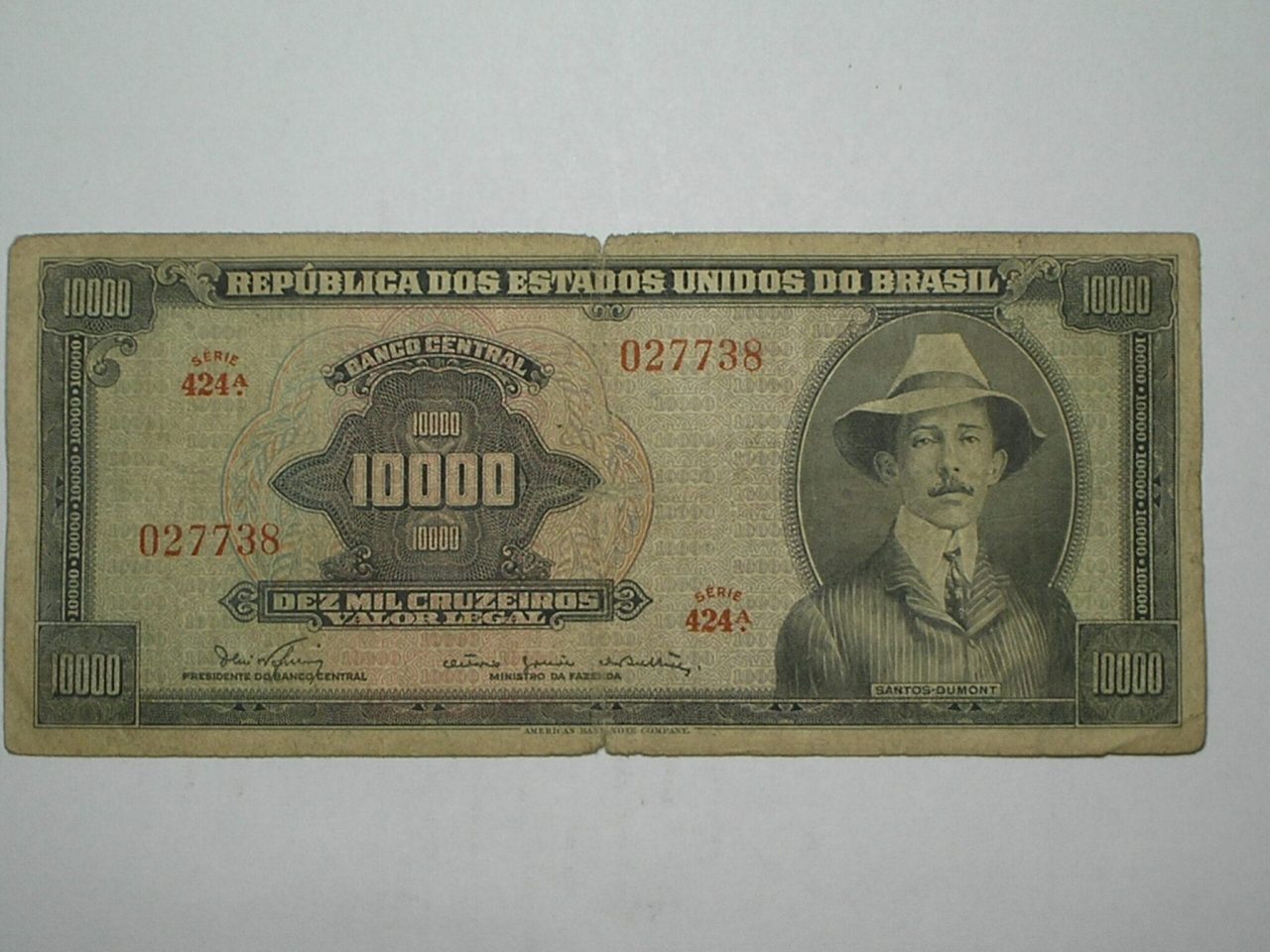 | Casa do Colecionador 10.000 Cruzeiros C-060 / Santos Dumont / 027738