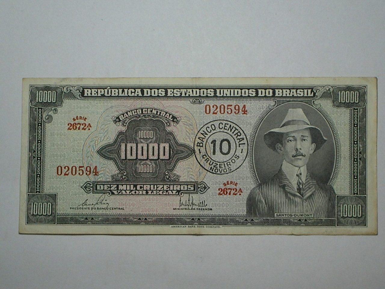 | Casa do Colecionador 10.000 Cruzeiros C-126 / Santos Dumont / 020594