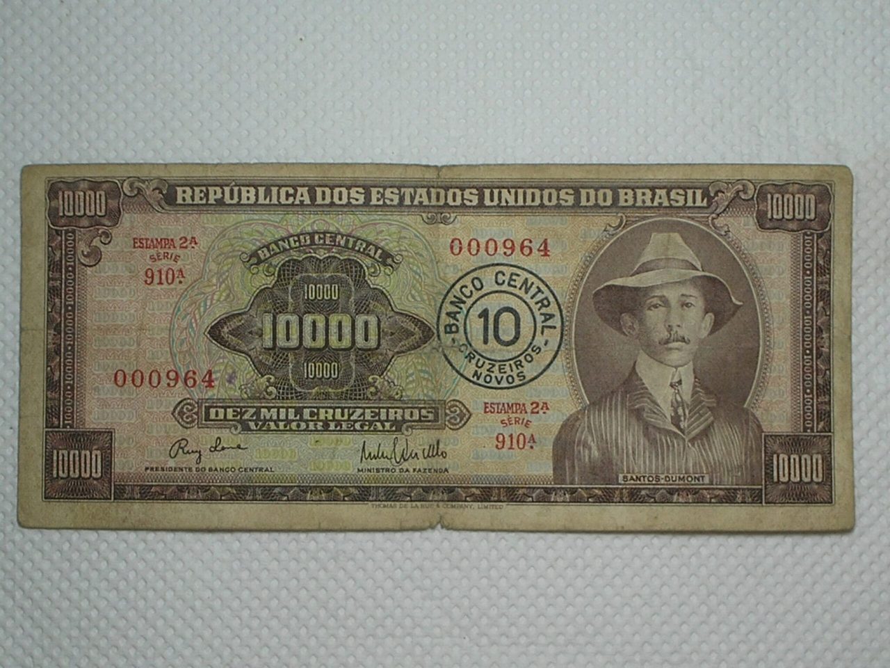 | Casa do Colecionador 10.000 Cruzeiros C-127 / Santos Dumont / 000964