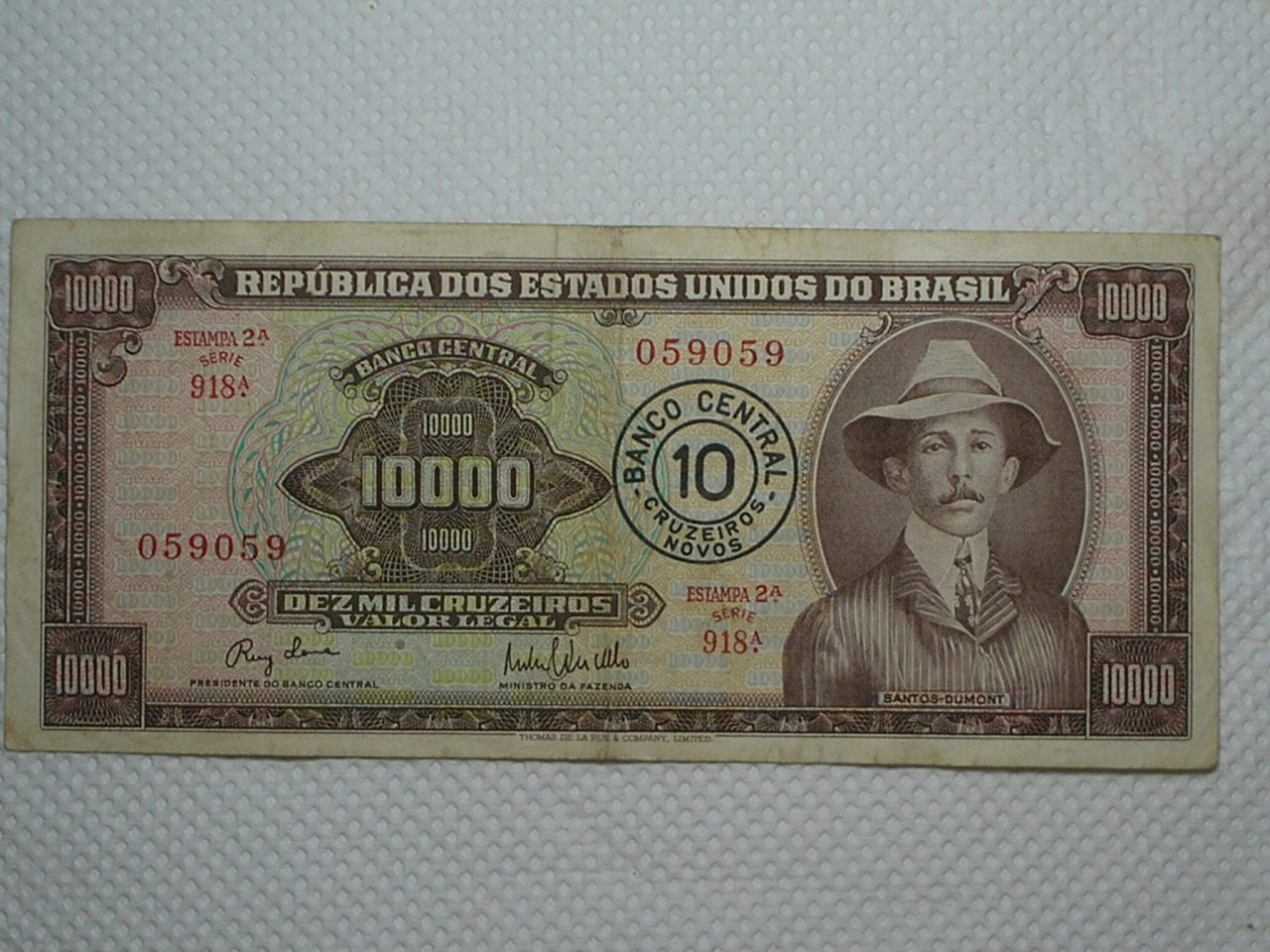 | Casa do Colecionador 10.000 Cruzeiros C-127 / Santos Dumont / 059059