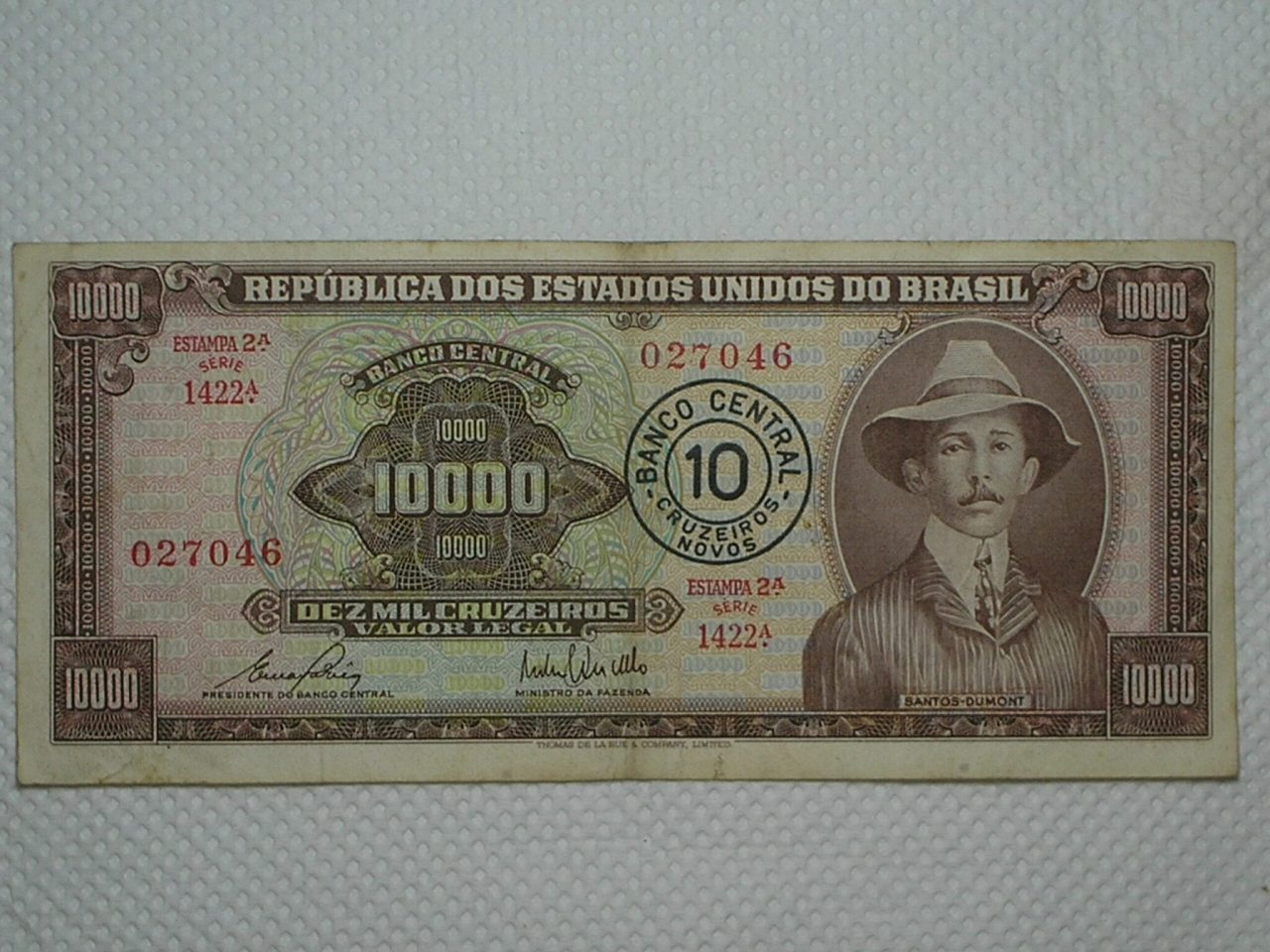 | Casa do Colecionador 10.000 Cruzeiros C-128 / Santos Dumont / 027046