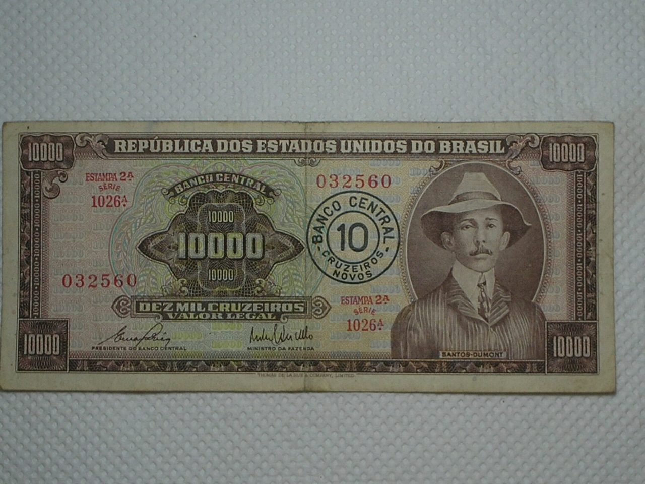 | Casa do Colecionador 10.000 Cruzeiros C-128 / Santos Dumont / 032560