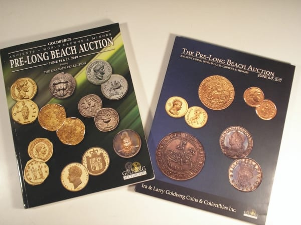 | Casa do Colecionador 2 Catálogos de Moedas pre Long Beach Auction muito Ilustrado, Diversos Países e moedas, 2017 e 2018 / "Valores em Dollar"