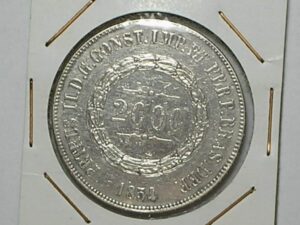 - 2.000 Réis - 1854 / Soberba / Data escassa / Prata Império D. Pedro II
