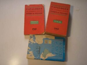 - 3 Catálogos de selo Estrangeiras Yvert & Tellier Tomo I e II 1960 + Brasileiras Ascart 1986