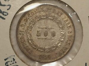 500 Réis - 1859 (Império do Brasil) - Flor de Cunho