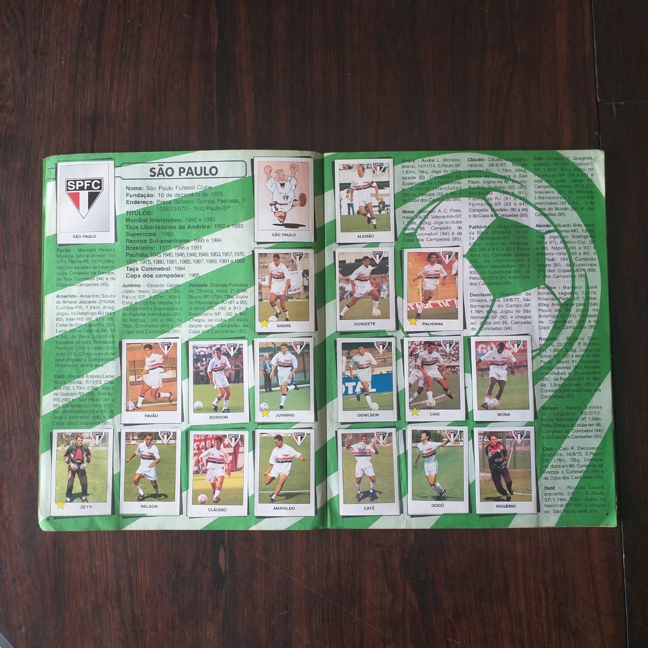 | Casa do Colecionador Álbum de Figurinhas - Campeonato Brasileiro 1995 (Incompleto faltando apenas 9 fig)