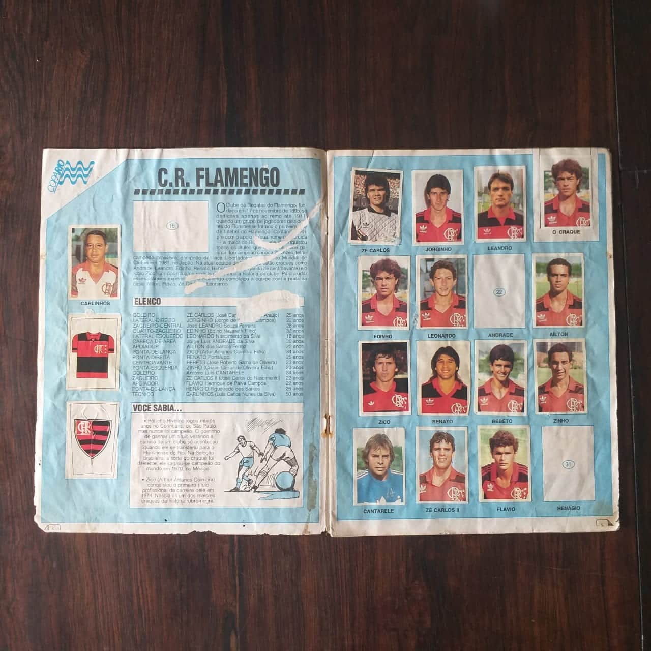 | Casa do Colecionador Álbum de Figurinhas - Copa Rio (Incompleto com 159 fig coladas - SUCATA) 1988 - Zico e Romário no álbum