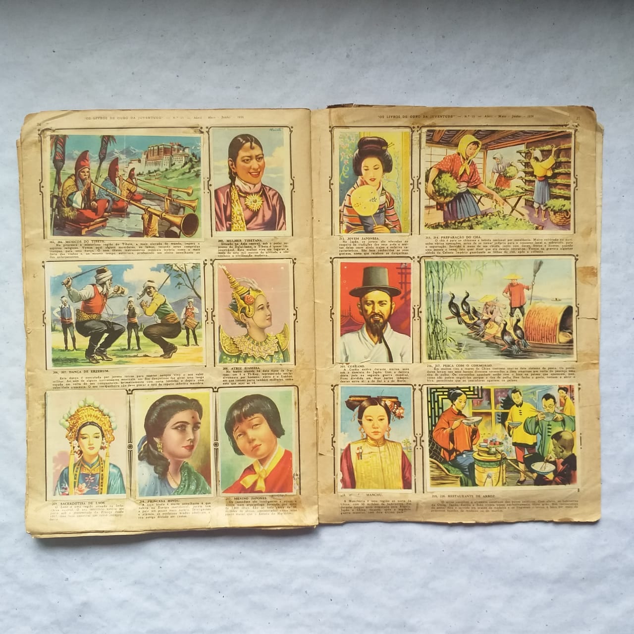 | Casa do Colecionador Álbum de Figurinhas - Raças e Costumes do Mundo Inteiro - Vecchi (Incompleto com 291 fig coladas - SUCATA) 1958