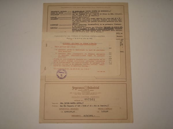 | Casa do Colecionador Apólice de seguros contra incêndio, 4 milhões, ano de 1964/1965