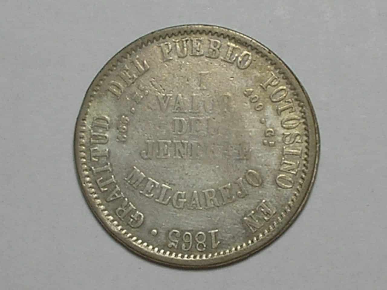 | Casa do Colecionador - Bolivia Melgarejo - 1865 / Al Pacificador de Bolívia / Prata - 35mm Diâmetro