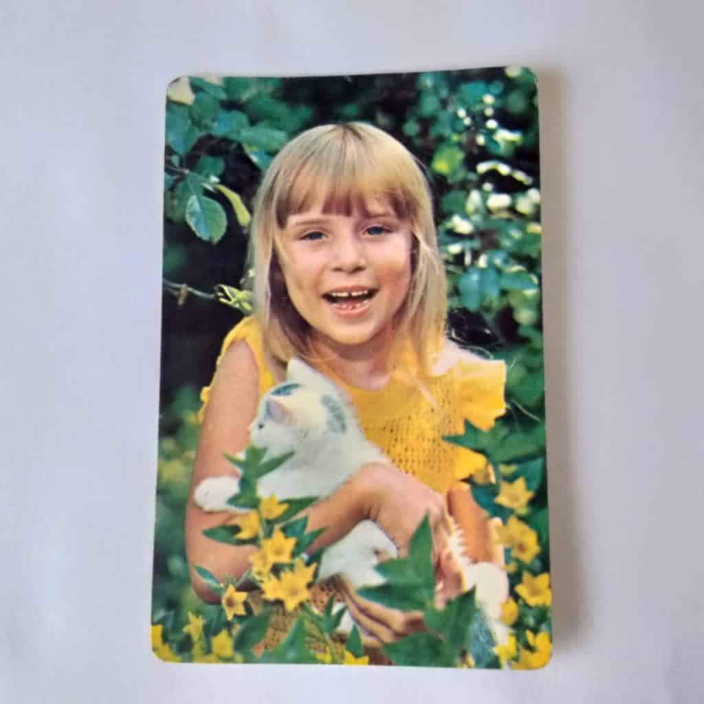 Calendário de Bolso (Tema Criança com animal) - Ano 1978