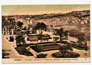 Cartao Postal Antigo - Portugal - Lisboa Jardim de São Pedro de Alcantara - Anos 1910
