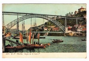 Cartao Postal Antigo - Portugal - Porto - Ponte de D. Luiz I - Anos 1900