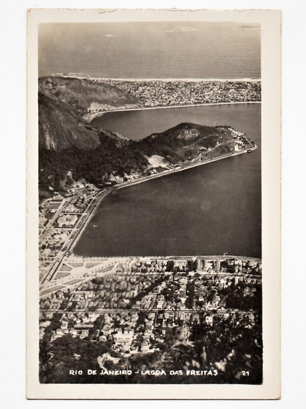 Cartão Postal Fotografico - Lagoa Rodrigo de Freitas - RJ - Anos 50