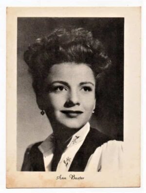 Cartao Postal Tipografico Ann Baxter - Cinema - Anos 50