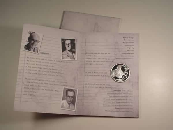 | Casa do Colecionador Estojo - "Carlos Drumond De Andrade") 2 Reais - 2002 / Prata Proof / Med. 026
