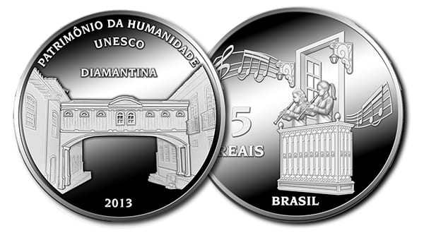 | Casa do Colecionador Estojo Diamantina 5 Reais 2013 Unesco Patrimonio Da Humanidade Prata Proof Banco Central Do Brasil Med 07